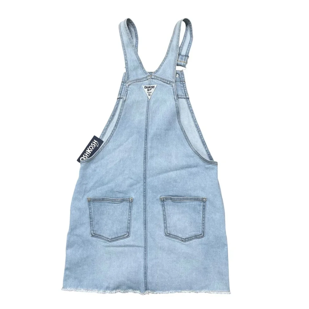 OshKosh Bgosh Girls Blue Denim Overall Jumper Dress Light Wash Size 14 NWT